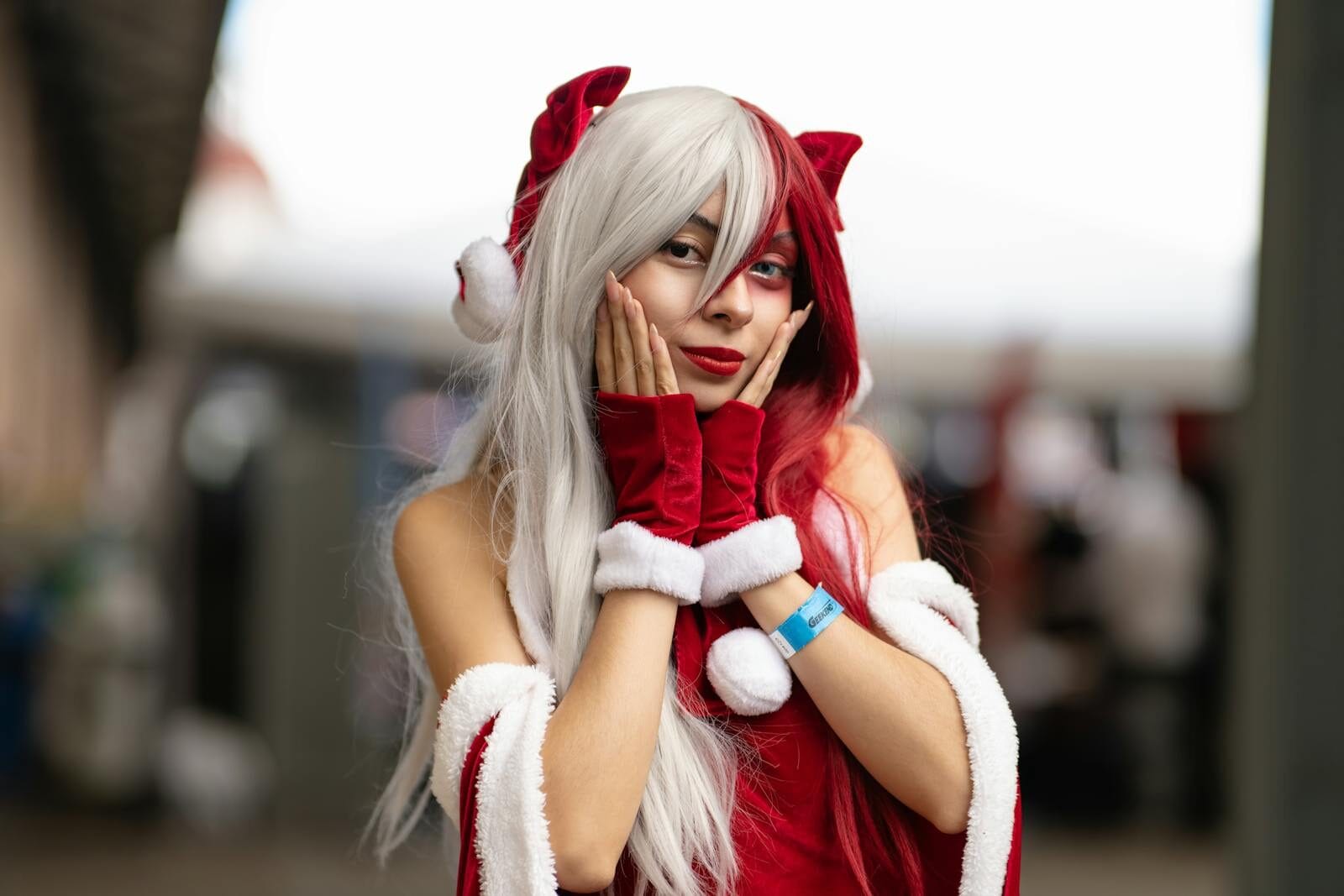 Cosplayer In Festive Anime Outfit At Convention In San José, Costa Rica.