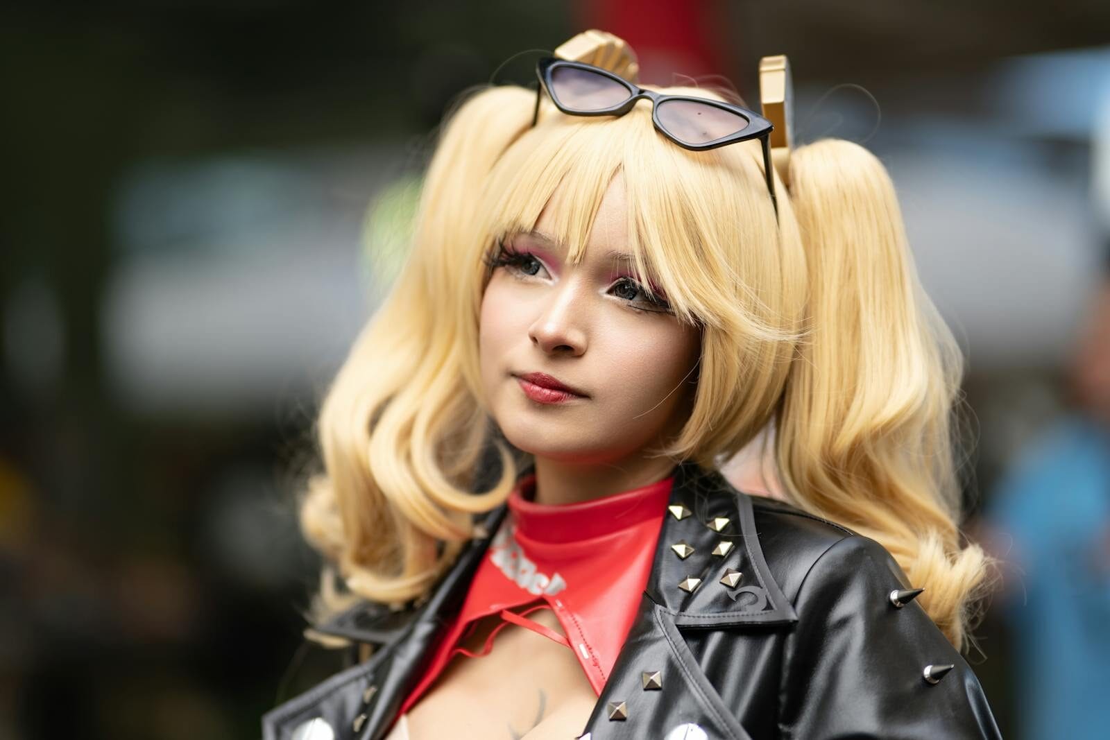 Cosplayer In Anime-Inspired Outfit At Outdoor Cosplay Event In San José.