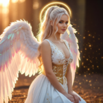 cosplay, fantasy, angel, woman, costume, nature, sunshine, model, girl, forest, ai generated
