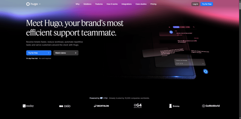 Hugo Review — Ai Customer Support Automation Platform 189 Hugo Review — Ai Customer Support Automation Platform