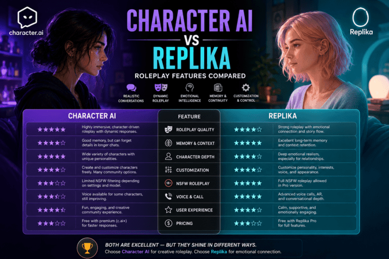 Character Ai Vs Replika Roleplay Features Compared