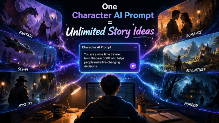 One Character Ai Prompt = Unlimited Story Ideas 10 One Character Ai Prompt Unlimited Story Ideas