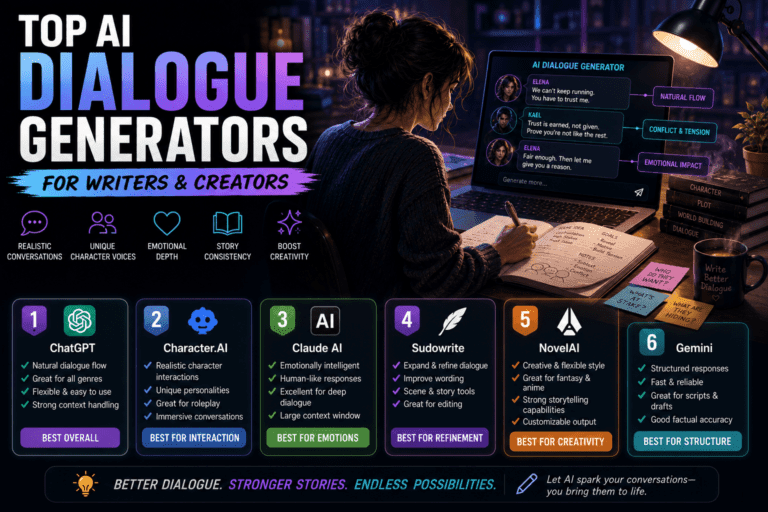 Top Ai Dialogue Generators For Writers Creators